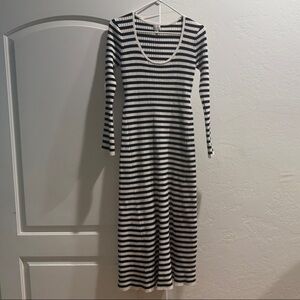 a new day Black and White Striped Dress